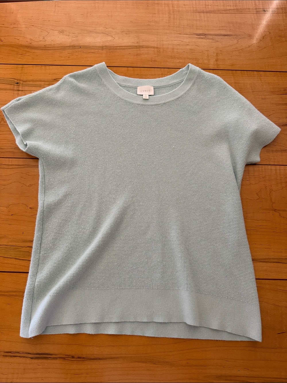 Womens Cyrus size small light green short sleeve sweater